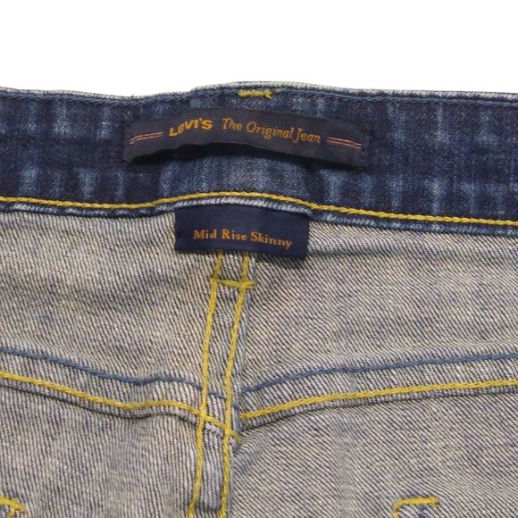 Levi's The Original Jeans Womens 16S/C Mid-Rise Skinny Denim Red Tag Embroidered - Picture 4 of 7